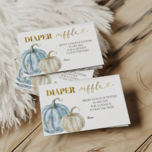 Pastel Boy Pumpkin Baby Shower Diaper Raffle  Enclosure Card