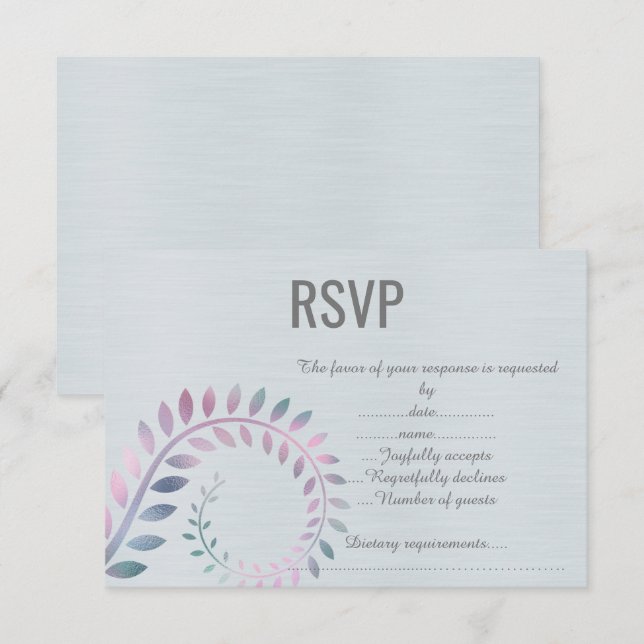 PASTEL BRANCH SILVER RESPONSE CARD (Front/Back)