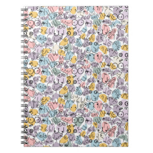 pastel breast design notebook
