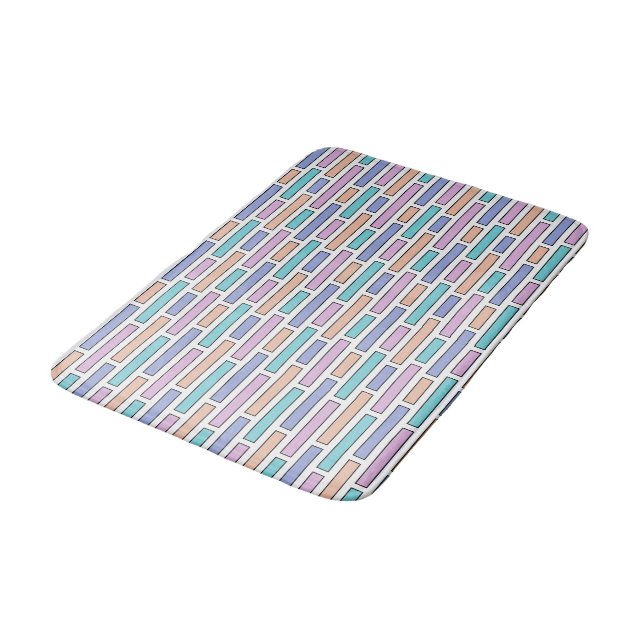 Pastel Bricks Mosaic  Bath Mat (Angled)