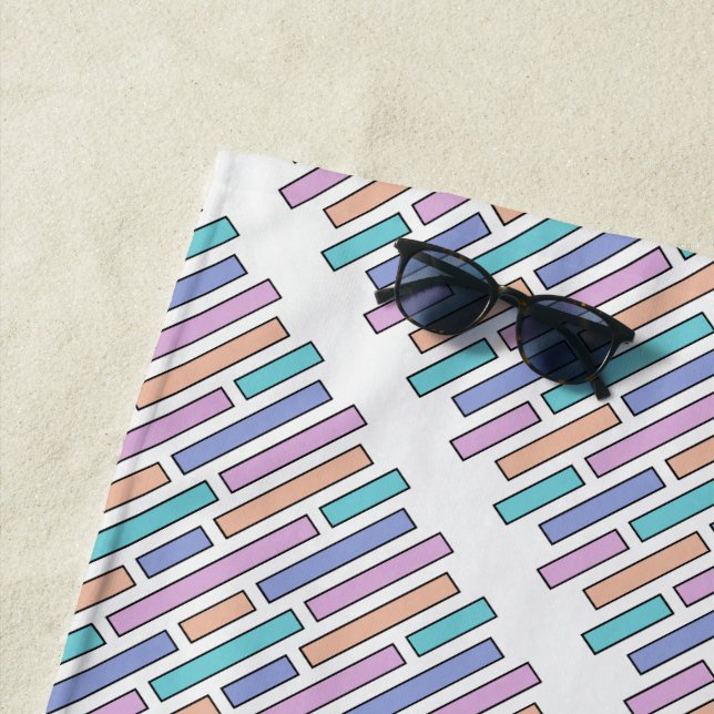 Pastel Bricks Mosaic  Beach Towel (In Situ)