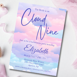 Pastel Bride is on Cloud Bachelorette Party Invitation