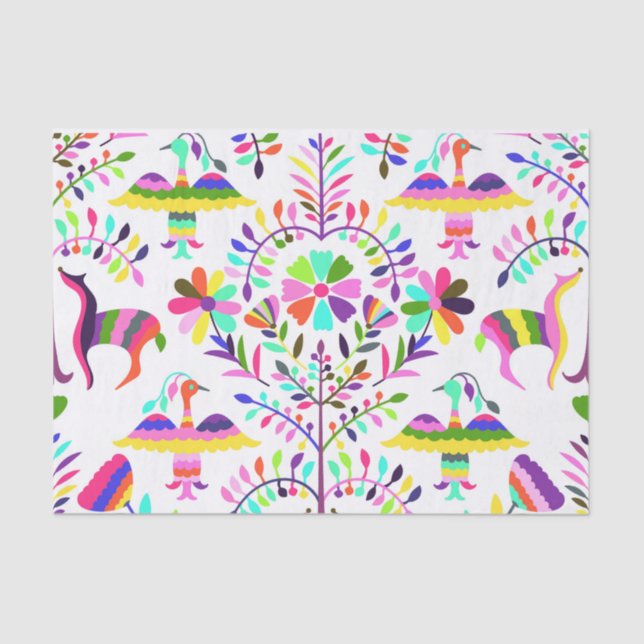 Pastel Brights Otomi Print Tissue Paper (Front)