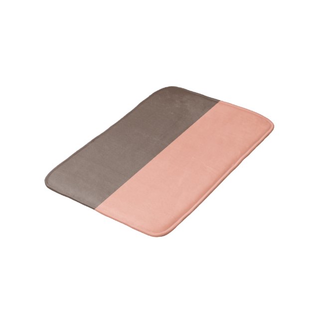 Pastel Brown and Pale Red Bath Mat (Angled)