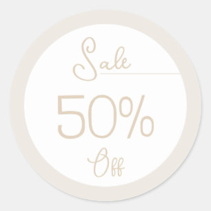 Pastel brown feminine store promotion sale sticker