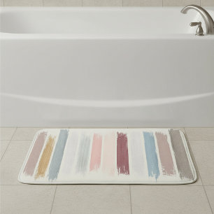 Pastel brush strokes bath mat