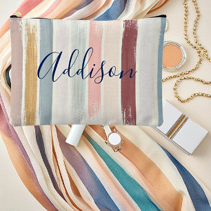 Pastel brush strokes personalised accessory pouch