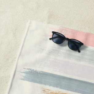 Pastel brush strokes personalised  beach towel