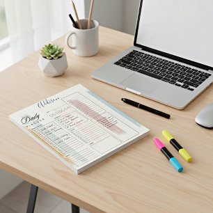 Pastel brush strokes personalised daily planner notepad