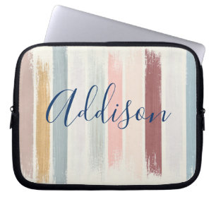 Pastel brush strokes personalised  laptop sleeve