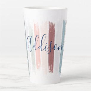 Pastel brush strokes personalised latte mug