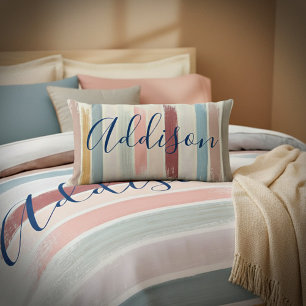 Pastel brush strokes personalised  lumbar cushion
