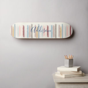 Pastel brush strokes personalised  skateboard