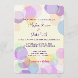Pastel Bubble Wedding Invitation