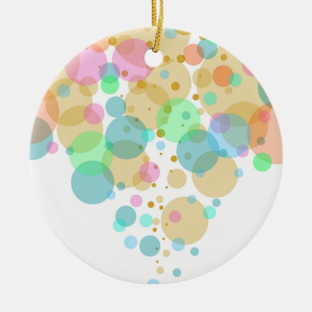 Pastel Bubbles Circles in Pastels Ceramic Ornament (Front)