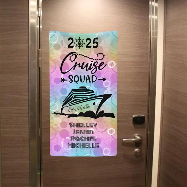 Pastel Bubbles Cruise Squad Cruise Door Banner (Creator Uploaded)