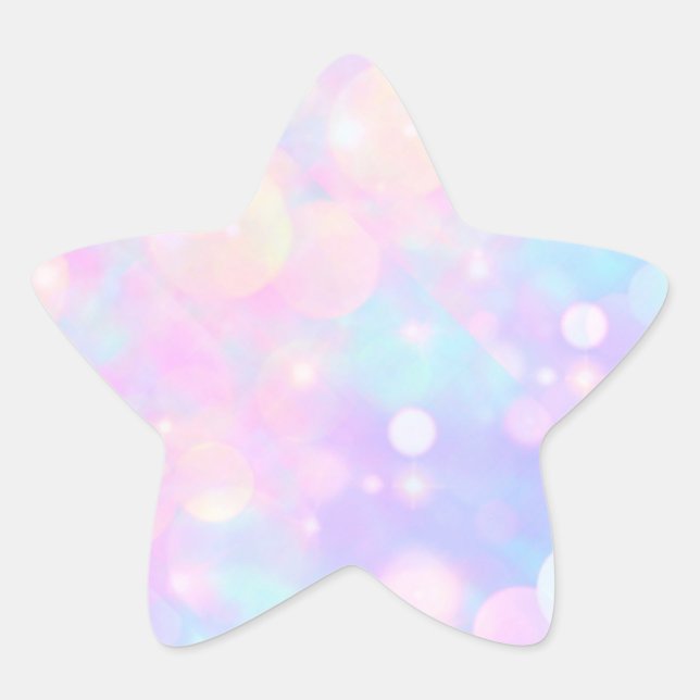 Pastel Bubbles on Pink Star Sticker  (Front)