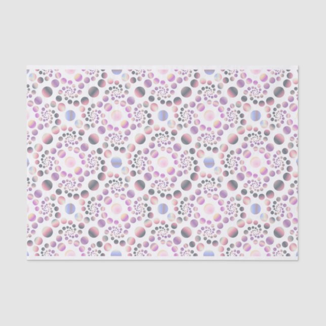 Pastel Bubbles Spiral Pattern Tissue Paper (Front)