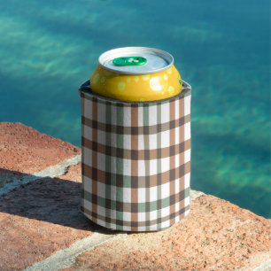 Pastel Buffalo Plaid Spring Cottagecore Style Can Cooler