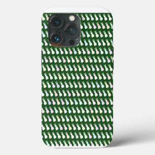Pastel Bunnies with Grass Backdrop iPhone 13 Pro Case