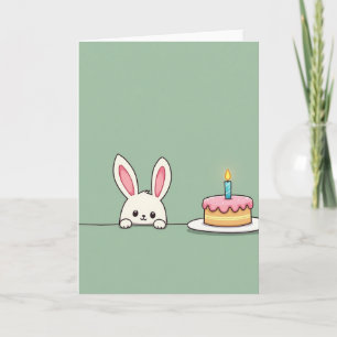 Pastel Bunny Birthday Card