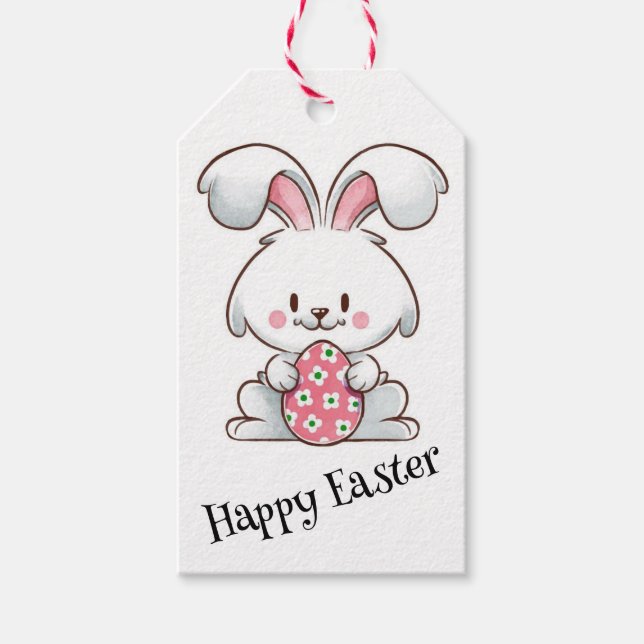 Pastel Bunny Elegance Gift Tags (Front)
