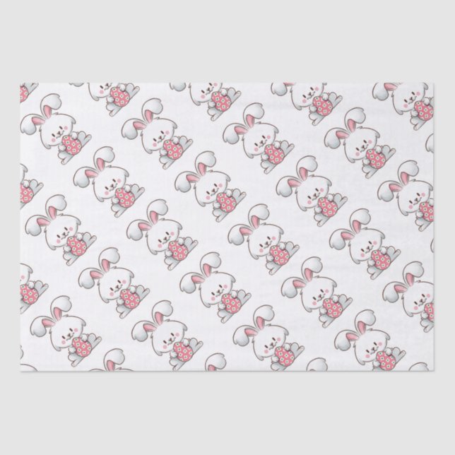 Pastel Bunny Elegance Tissue Paper (Front)