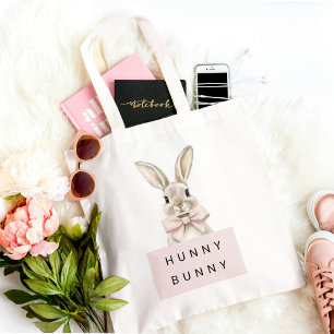 Pastel Bunny "Hunny Bunny" Cute Easter  Tote Bag