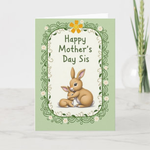 Pastel Bunny Mothers Love Card
