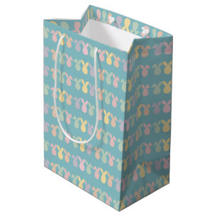 Pastel Bunny Parade Pattern Medium Gift Bag