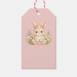 Pastel Bunny Wildflower Illustration Gift Tags