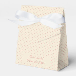 Pastel Burnt Pink Polka Dots on Deep Cream Tent  Favour Box