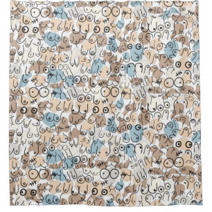 pastel bust design shower curtain