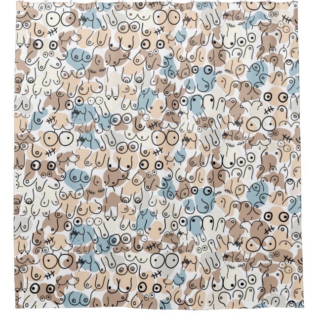 pastel bust design shower curtain (Front)