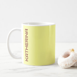 Pastel Buttercup Solid Colour Personalised Coffee Mug