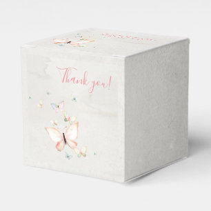 Pastel Butterflies Square Wedding Favour Box