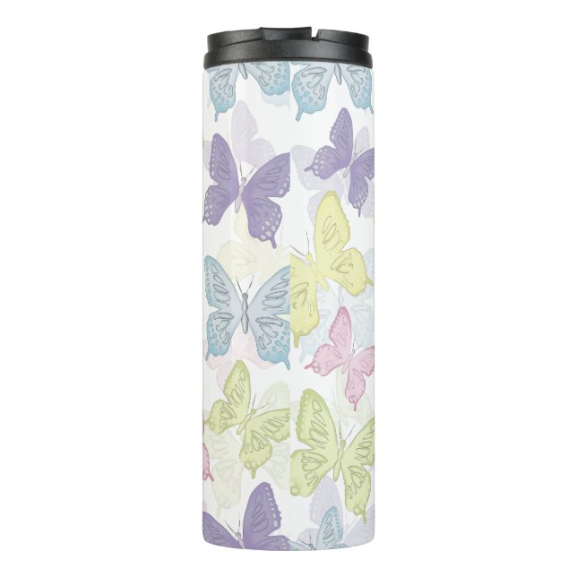 Pastel Butterflies Thermal Tumbler (Back)