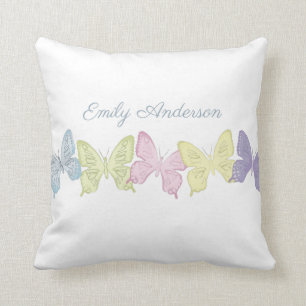 Pastel Butterflies, Throw Pillow 16" x 16"