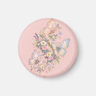 Pastel Butterfly Birthday Garden  Magnet