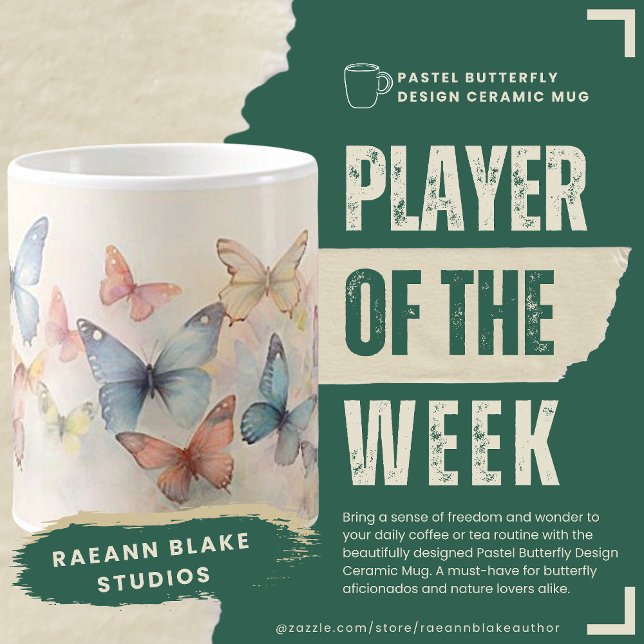 Pastel Butterfly Design Ceramic Mug (Creator Uploaded)
