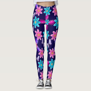 Pastel Butterfly Floral Pattern Leggings