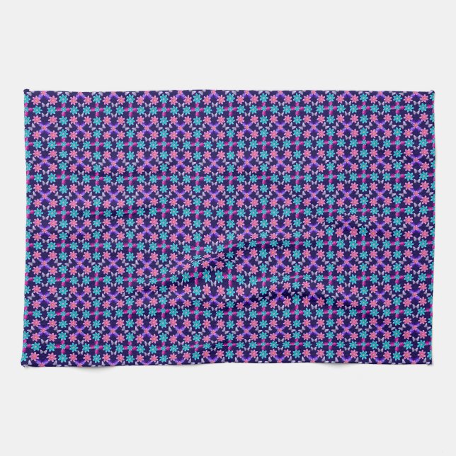 Pastel Butterfly Floral Pattern   Tea Towel (Horizontal)