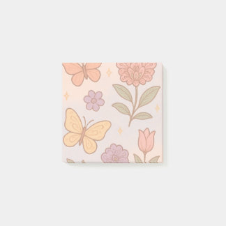 Pastel Butterfly Flower Post Its Post-it Notes