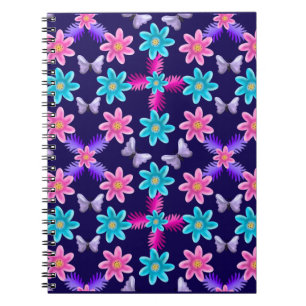 Pastel Butterfly Garden Pattern   Cottagecore  Notebook
