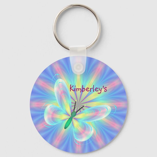Pastel butterfly key ring (Front)