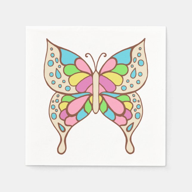 Pastel Butterfly Napkins (Front)