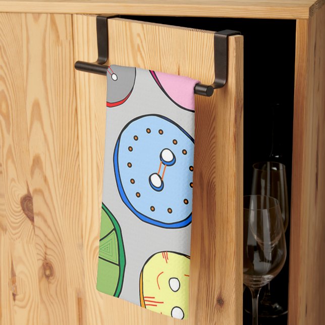 Pastel Buttons Tea Towel (Thirds Fold)