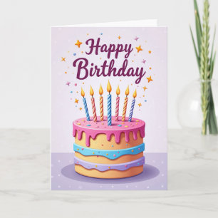 Pastel Cake Celebration Card