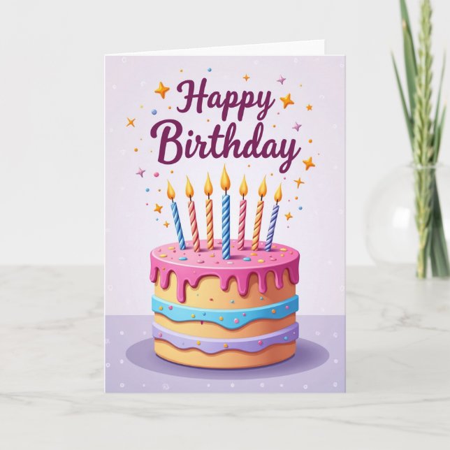 Pastel Cake Celebration Card (Front)