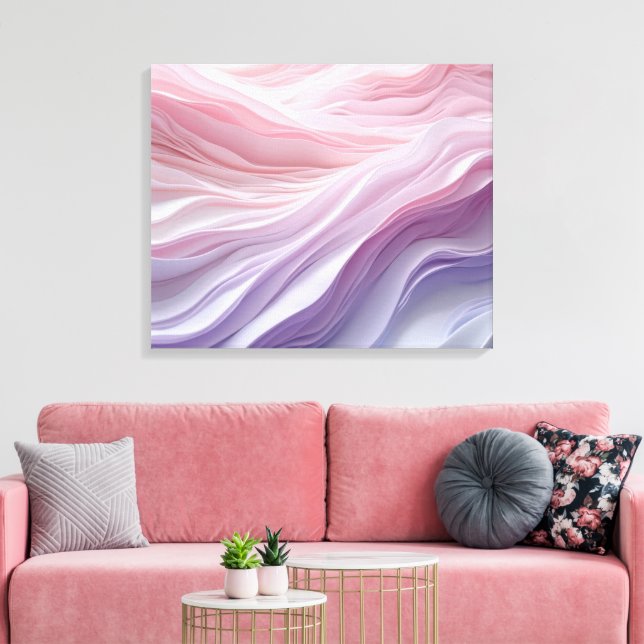 Pastel Calming Wave Pattern Canvas Print (Insitu(LivingRoom))